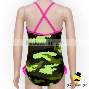YZA-001 Yihong Fancy Baby Swimsuit Printed Pattern Ruffle One Piece Toddle Girls Swimsuit Beachwear Designs thumbnail-1
