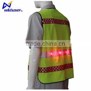 Construction Worker Waistcoat Safety Reflective Running Vest With Led thumbnail-3