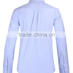 2017 New Blue Oxford Men's Long Sleeve Casual Shirt Wholesale thumbnail-3