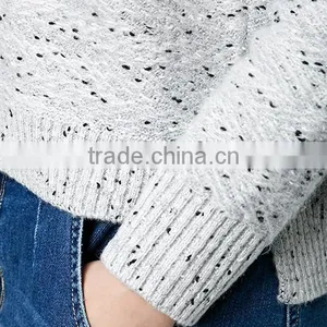 OEM Clothing Manufacturing Knitted Wool Dot Pattern Womens Sweaters With Low Price thumbnail-4