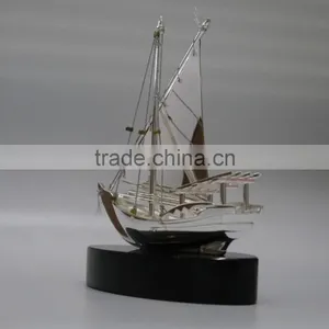 Noble Customized Made Silver Crystal Arab Dhow MODEL For Office Decoration And Islamic Souvenirs Gifts thumbnail-3