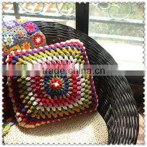 Crochet Flowers Crochet Square Bed Pillow Cushion Pillow Cushion Lumbar Pillow Cover thumbnail-2