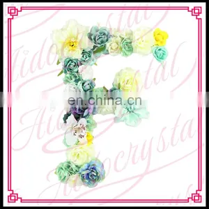 Aidocrystal Hot Sale Oem Design Artificial Silk Fabric Wedding Decor Floral Arrangement Letter F thumbnail-1