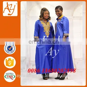 Hot Sale African Bazin Riche Styles Women Dresses With Embroidery thumbnail-1
