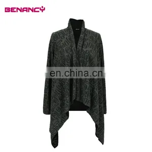 Wholesale Woman Ruffle Long Sleeve High Neck Knitted Cardigan 2016 Fashion Designs thumbnail-1