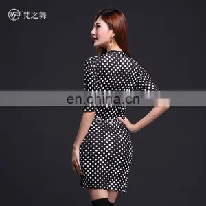 T-5112 Sexy Slim Black and White Round Dot Women Belly Dance Skirt thumbnail-3