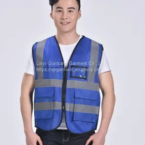 100% Polyester High Visibility Clothing 120g Fabric Reflective Tape Warning Vest Security Clothes for Wor thumbnail-4