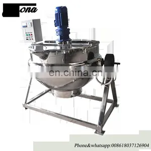 Jacketed Cooking Kettle With Agitator/Gas Heating Sugar Cooker With Good Quality thumbnail-1