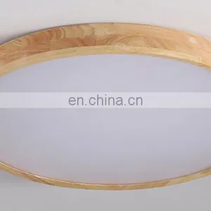 Wooden Color Round Bedroom Macaron Lamp Ultra Slim Modern LED Ceiling Lights For Living Room thumbnail-2