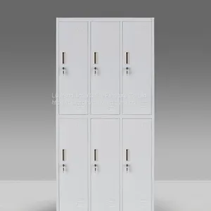 Six Door Steel Locker Storage Cabinet Gray Color H1850XW900XD450MM Wardrobe Cabinet thumbnail-1