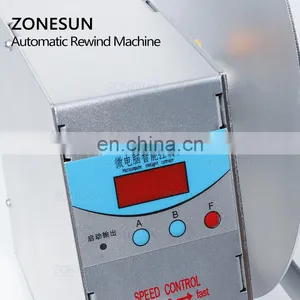 ZONESUN Digital Automatic Label Rewinder Clothing Tags Barcode Stickers Winding Machine Volume Label For Supermarket thumbnail-2