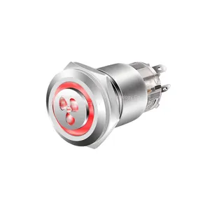 J&V 19MM Metal High Head Self-locking Switch Push Button thumbnail-1