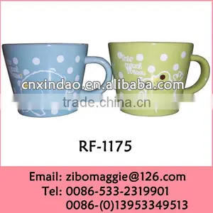 Professional Cartoon Designed V Shape Colored Ceramic Promotion Milk Mug Customized thumbnail-1