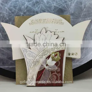 Special Product Flower Shaped Vintage Pakistan Style Wooden Wedding Invitations thumbnail-5