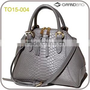 Hot Selling Wholesale Custom Ladies Embossed Python Leather Handbag Tote Bag for Women thumbnail-1