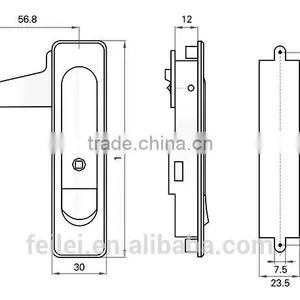 CE RoHS 2015 FEILEI MS504-1 Zinc Alloy High Good Quality Metal Industrial Cabinet Square Push Button Plane Lock thumbnail-6