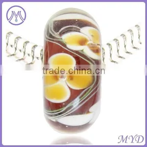 Yellow Blue Dots Fits Lampwork Glass Beads With Silver Core thumbnail-3