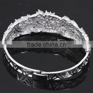 New Model China Wholesale Rhodium Plated Cubic Zirconia Bridal Indian Jewelry Set thumbnail-4