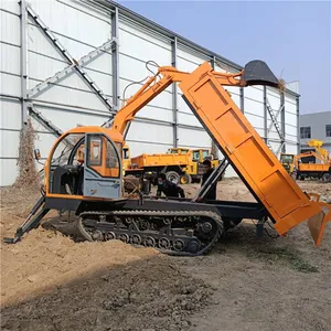 Tracked Excavator Mounted on Truck for River Channel Dredging, Gecko Tracked Excavator, Self-dumping Excavator Mounted on Truck thumbnail-3
