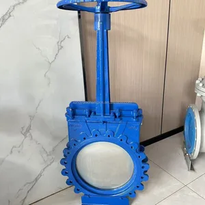 Hot Sale DIN Wafer Type PN10 Soft Seal QT450 Knife Gate Valve GGG40 Body 304 Disc Flange Knife Gate Valve thumbnail-6