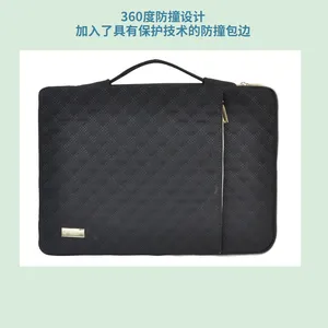 Rhombus-quilted Laptop Handbag, Water-Resistant Storage Sleeve for Laptops & Tablets, Corporate Gift Business Inner Case thumbnail-2