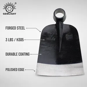 Heavy Duty Carbon Steel Water Hoe Agricultural Farm Garden Soil Trenching Digging Tool Long Wooden Handle Water Hoe thumbnail-2