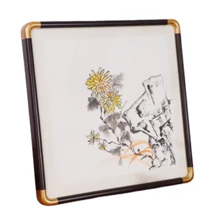 50* 50 cm Xuan Paper Red Color Rosewood Burly Wood Wooden Frame thumbnail-3