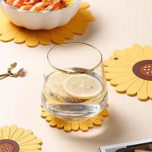 Custom OEM Round Embossed Logo Non-Slip Colorful Rubber Silicone PVC Bar Mat / Beer Drink Coaster thumbnail-5