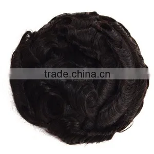 Top Quality Comfortable Real Hair Swiss Lace Cheap Toupee for Men Human Hair Toupee thumbnail-4