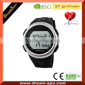 2015 Popular Pulse Rate Pedometer Watch With Heart Rate Watch With Pulse Alarm Clock Calorie Counter Watch thumbnail-2