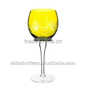Large Green Wine Glass With Engraved Pattern thumbnail-1
