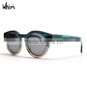 WHIM Vintage Round Frame Women Polarized Acetate Sunglasses thumbnail-3
