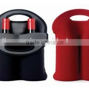 Two Wine Bottle Cooler Holder Neoprene thumbnail-2