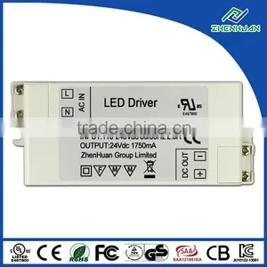 Indoor Use Power Supply 42W 24V 1.75A Dali Led Driver UL CE Approved thumbnail-1