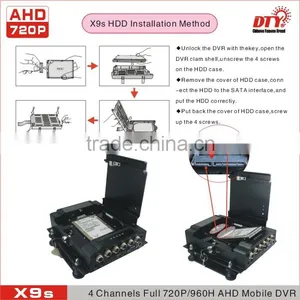 Google Map Moving Path Track H.264 Dvr,Vehicle Surveillance 720P+4G+WIFI+GPS+WIFI Hard Disk 4Ch Bus AHD Mobile DVR , X9s thumbnail-2