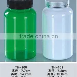 Recycled Plastic Bottles Wholesale 500ML PET Pill Bottle Can Match With Gold Cap and White Screw Cap thumbnail-1