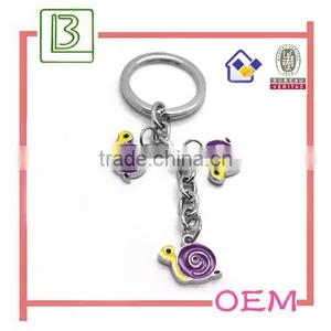 Custom Enamel Lovely Metal Snail Shape Keychain Gift thumbnail-1