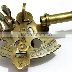 Buy Antique Brass Shiny Marine Nautical Sextant- Small NAUTICAL SEXTANT REPLICA With Black Wooden Box 1027 thumbnail-5