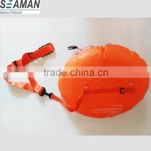 6p PVC Light and Visible Inflatable Swim Buoy Donut With Separate Clear Dry Bag for Open Water Swimmers thumbnail-2