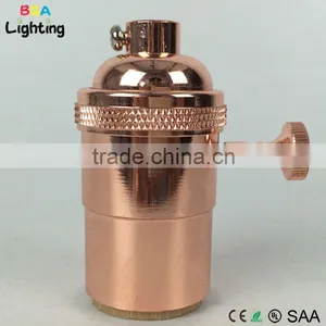 E27 E26 Vintage Brass Pendant Lighting Socket With Switch thumbnail-2