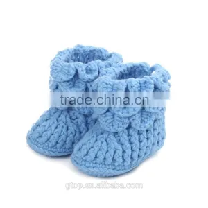 Baby Handmade Crochet Boots Shoes Supplier for 1-10 Months Old B-0018 thumbnail-1