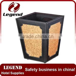 Hotel Amenity Leatherette Wooden Rubbish Bin,garbage Can thumbnail-4