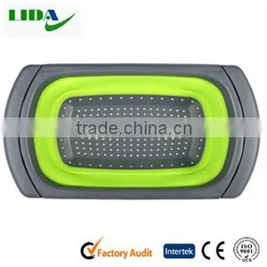 Kitchen Collapsible Silicone Colander Strainer Expands to 24 Over the Sink Basket Cooking Water Drainage KIT500 thumbnail-5