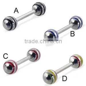Straight Barbell Tongue Rings Tongue Body Piercing Jewelry thumbnail-1