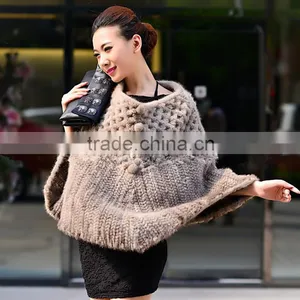 100% Real Genuine Knit Mink Fur Scarf Cape Stole Coat Wrap / Fur Shawl thumbnail-1