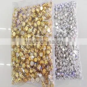 Rhinestone Brass Cup Chain New Items Strass Roll Rhinestone Cup Chain Sew On for Garment Decoration thumbnail-5