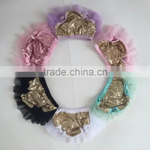 Summer Colorful With Fashion Cotton Wholesale Baby Ruffle Bloomers thumbnail-3
