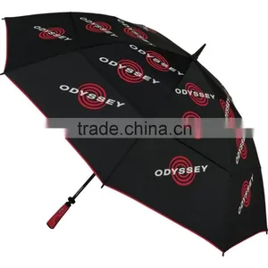 High Quality Pongee Logo Branding Windproof Golf Umbrella thumbnail-5