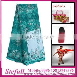 Stefull African Wax Print High Quality Voile Lace Fabric Nigerian African thumbnail-1