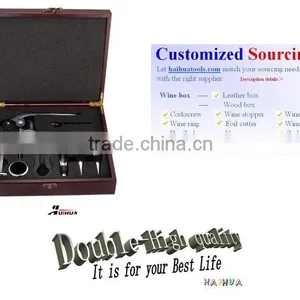 Wood Wine Box With Rabbit Wine Openner thumbnail-1